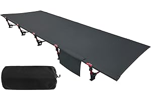 Sutekus Portable Camping Cot Sleeping Cot Ultralight Backpacking Cot Bed for Outdoor Hiking Travel Beach Mountaineering (Black)