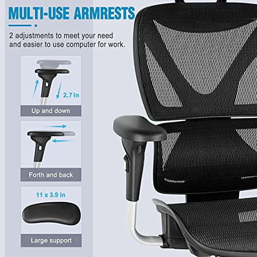 Gabrylly Ergonomic Office Chair, Large Mesh Chair with Lumbar Support