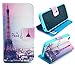 Welity Retro Eiffel Tower PU Leather Wallet Type Magnet Design Flip Case Cover Credit Card Holder Pouch Case for Apple iPhone 4/4S/4G