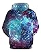AMOMA Unisex Realistic 3D Digital Print Pullover Hoodie Hooded Sweatshirt(Large/X-Large,Galaxy)