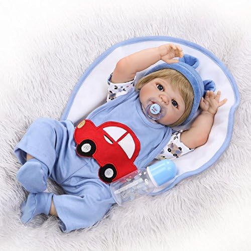 NKol Reborn Baby Dolls Silicone Full Body, Lifelike Realistic Baby Doll (Waterproof, Magnetic Mouth), 22inch 56cm Weighted Real Boy Toys