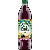 Robinson's Fruit Drink, Apple &amp; Blackcurrant, No Added Sugar, 1-Liter Plastic Bottles (Pack of 4)