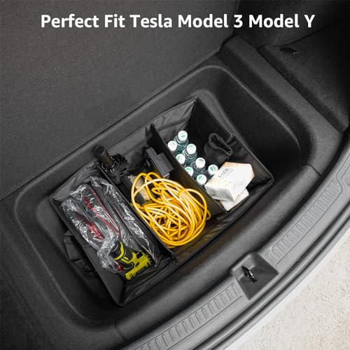 BASENOR Tesla Model 3 Model Y Sub Trunk Organizer Auto Durable