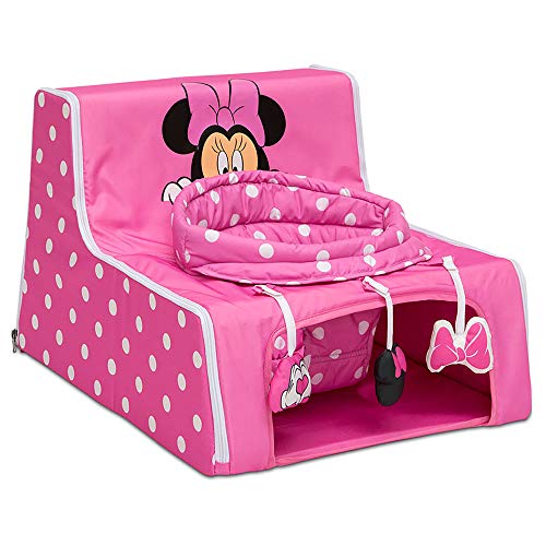 disney minnie mouse sit n play - asiento de actividad portátil para bebés de delta children - asiento de piso para bebés