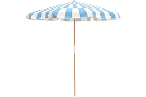 Business & Pleasure Co. Amalfi Umbrella - 7.7' Boho Beach & Patio Umbrella - UPF 50+ UV & Water-Resistant Canvas - 1.25" Wood Pole fits Umbrella Bases