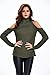 Women's High Neck Cold Shoulder Cable Knitted Sweater Pullover