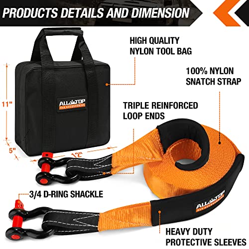 ALLTOP Extreme Duty Tow Strap Recovery Kit 4inch x 30ft (46,500lbs