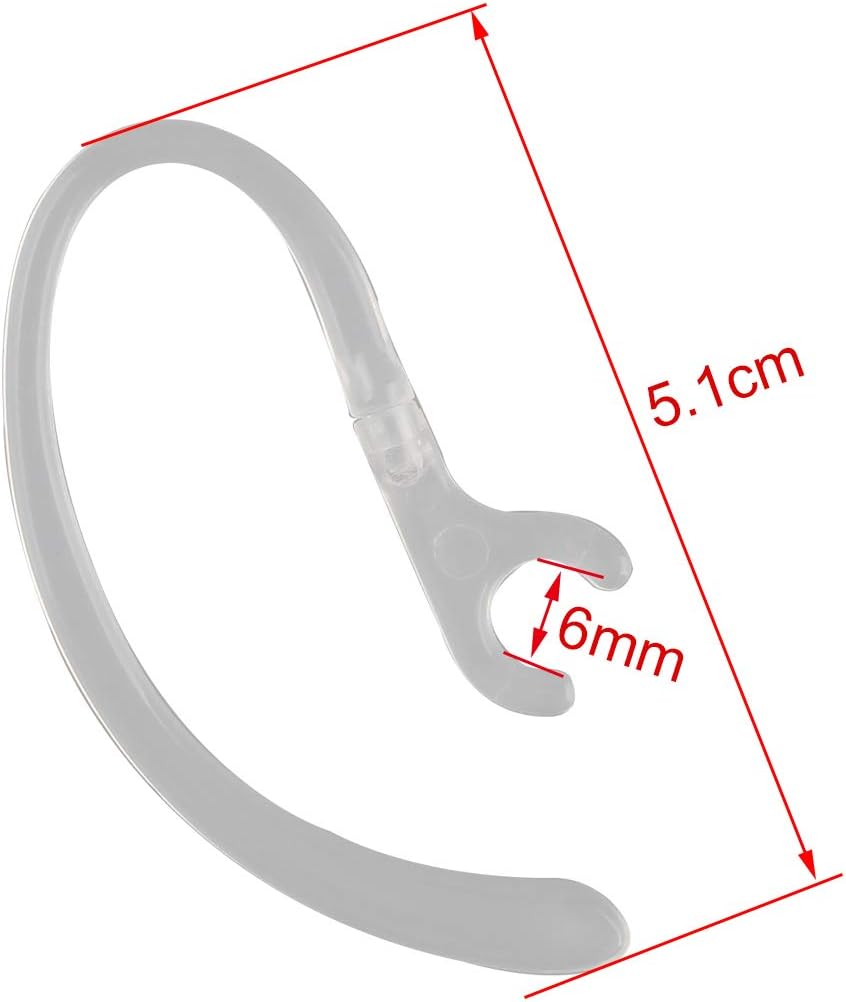 Futheda 10Pcs Bluetooth Headset Earpiece Receiver Clip 360 Degree Rotate Clamp Holder Earhooks Ear Loop Replacement (Transparent) - Image 4