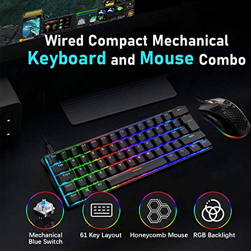 Mechanical Gaming Keyboard and Mouse and Mouse Bungee Cable Holder with