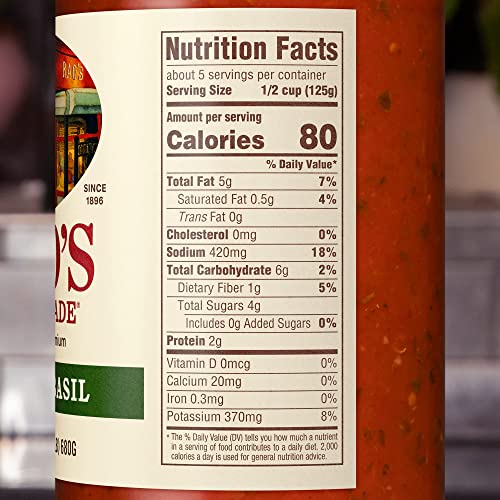 Rao's Homemade Tomato Sauce Tomato Basil 24 oz, Pack of 2 Versatile Pasta Sauce Carb