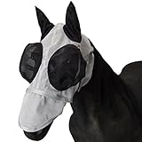 Leberna Mesh Fly Mask with Ears Nose UV Protection Full Face for Horse/Cob