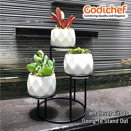 Plant Stand for Potted Succulents Live or Fake, Tiered Metal Stand for