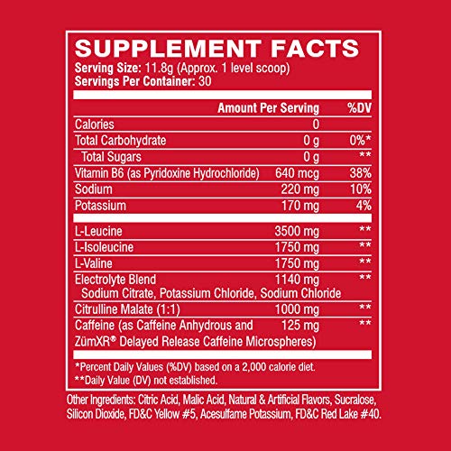 Xtend Energy BCAA Powder Mango 125mg Caffeine + Sugar Free Pre Workout