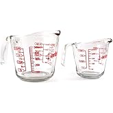 Anchor Hocking 2 Piece Glass Measuring Cup Set 16 oz and 8 oz