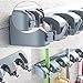 Mop Broom Holder,Wall Mounted Garden Tool Organizer Space Saving Storage Rack Hanger with 5 Position with 6 Hooks Strong Grip Holds up to 11 Tools for Kitchen Garden and Garage