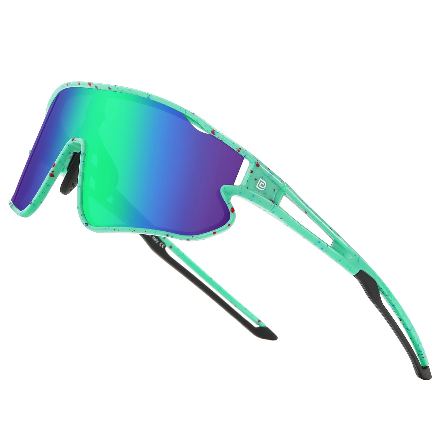 DUCO Kids Sunglasses Polarized UV Protection 400 - Kids Sports Sunglasses Boys with Lightweight TR90 Frame - Youth Baseball and Cycling Sun Glasses Cyan Frame Revo Blue Lens for Boys & Girls - DK268