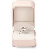Woodten PU Leather Jewelry Ring Box for Proposal Engagement Pink PU Leather Jewelry Ring Gift Box