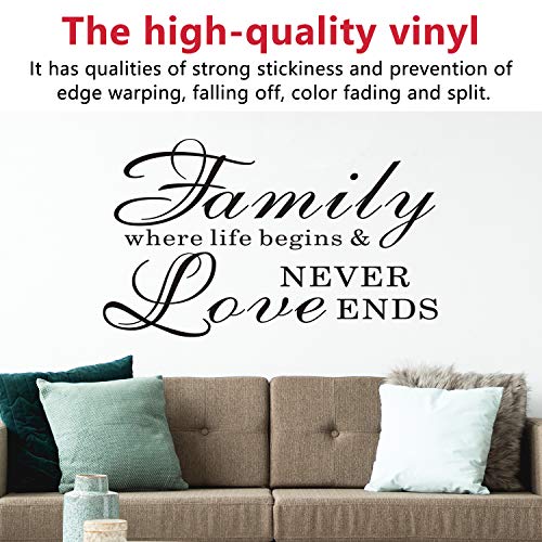 VODOE Wall Decals for Living Room, Family Wall Decals, Quotes Home