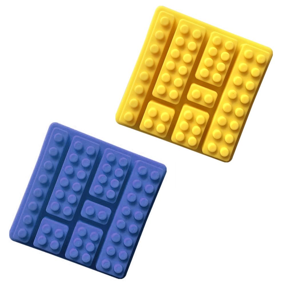 2 Pcs Building Bricks Multi Size Ice Cube Candy Moulds Chocolate Silicone Mold Candy Mould for Making Cakes Breadsmousses Jellies Chocolates Ice Cube Soap