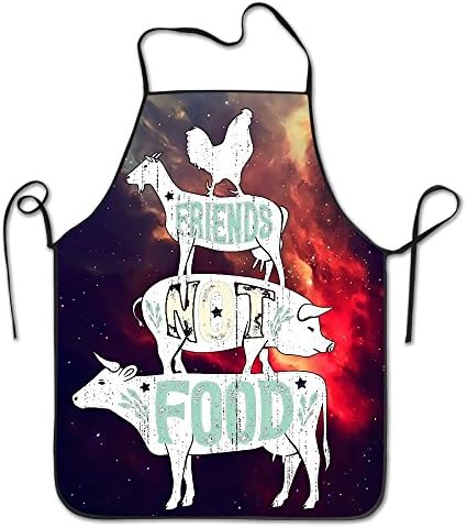 Vintage Distressed Friends Not Food Vegan Vegetarian Animal Lovers Home Kitchen Apron BBQ Kitchen Cooking Bib Apron For Women Men