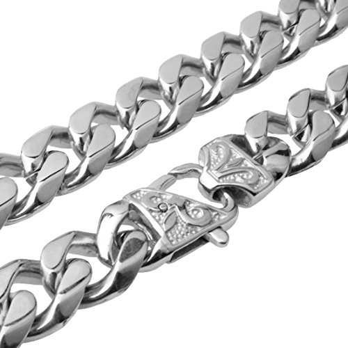 15mm Polishing Silver Stainless Steel Curb Link Chain Men