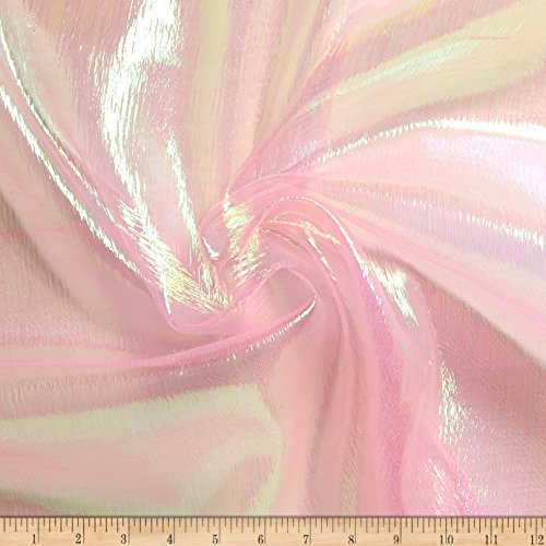 Ben Textiles Inc. Irridescent Crush Shimmer Organza Pink Fabric By The Yard
