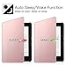 Fintie Case for Kindle Voyage - [The Thinnest and Lightest] Protective PU Leather Slim Shell Cover with Auto Sleep/Wake for Amazon Kindle Voyage (2014), Rose Gold