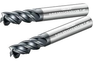 WEXWE Tools G-SUS Series Carbide Square End Mill, MAH Coating, End Mill for Stainless Steel,Titanium, Inconel, Nickel Alloys, Difficult to Cut Material, 4 Flute,3/8" Shank,Inch Size (.375(3/8)", 2pcs)