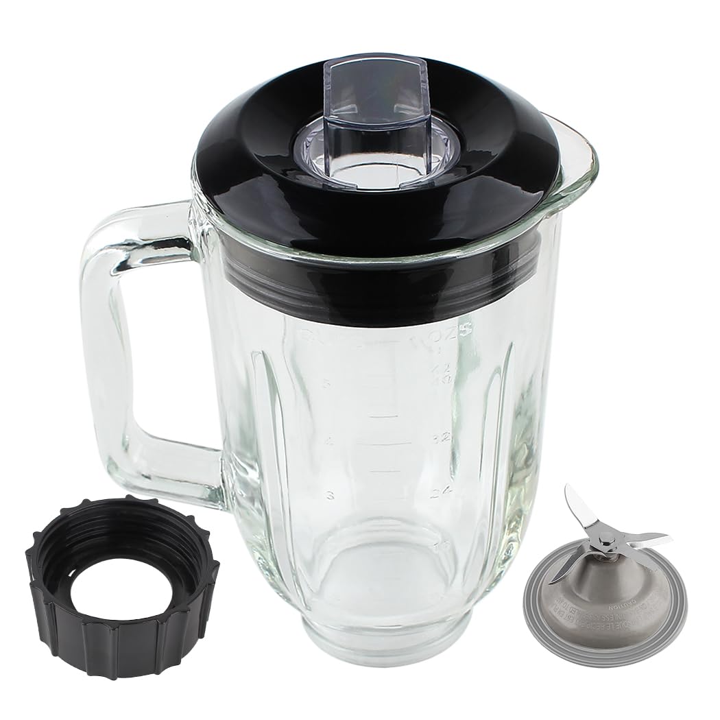 Photo 1 of Joyparts Replacement Parts 5-Cup Glass Jar with Base Collar Ring and Blade,Compatible with BLACK&DECKER 10-Speed Blender BL2010BP/BL2020