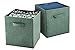 Best at a Glance Fabric Foldable Storage Cubes, Collapsible Square Organizing Bins, Folding Nursery Drawer Basket Cubicles, Cloth/Toy cube cubby Woven containers, 2 Handles, 6 pack (Earthy Teal)