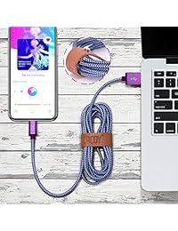 Cacoy   Cable de carga trenzado de nailon para iPhone XS XS Max XR X 8 8 Plus 7 7 Plus 6S Plus 5S iPad Mini Air Pro (3 unidades)