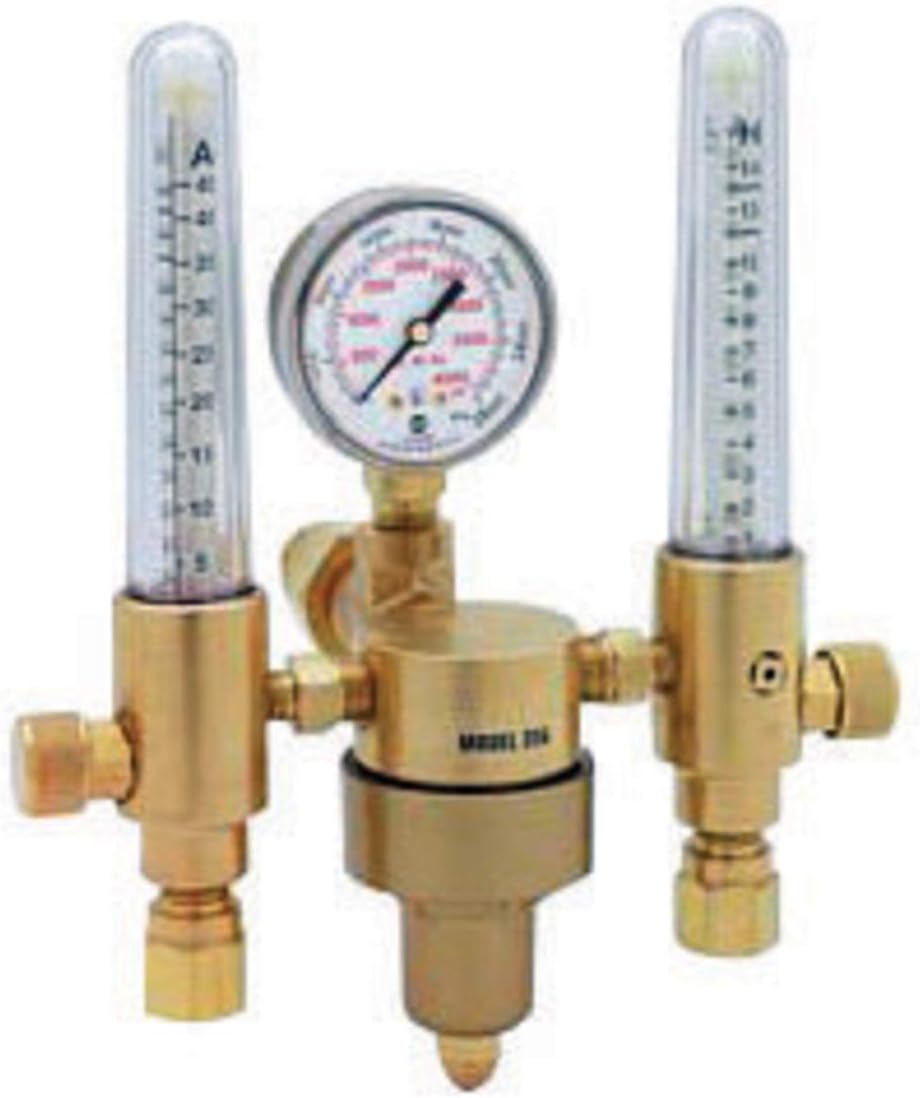 Harris Model 356-Ar/He-580 Argon Or Helium Calibration Single Stage Dual Flowmeter Regulator With Model 55 Type Flowmeter, CGA-580
