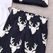 Baby Boys Cute Deer Bodysuits with Leggings and Hat 3pcs Outfits Newborn Clothes (12-18M, Black)