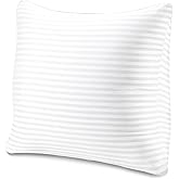 EvZ Premium Stuffer Pillow Insert Sham Square Form Polyester, 20" L X 20" W, Standard White Striped, for 20" Covers