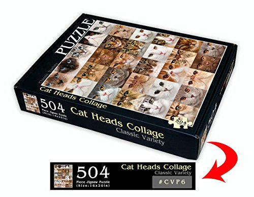 Cat Heads Collage 504 Piece Jigsaw Puzzle 16" X 20"