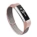 Leather Bands Compatible with Fitbit Charge 5, Soft Genuine Leather Quick Replace Band for Women Men, Replacement Waterproof Wristband for Fitbit Charge 5 (Pink Sand)