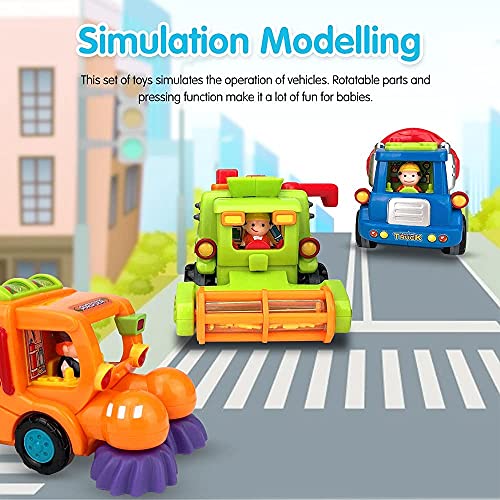 BABYFUNY Set of 6 Trucks for 2 Year Old boy Toddler Toys Age 12 Push