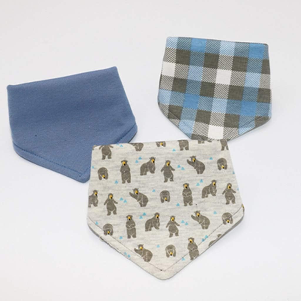 JJHYDZ 3Pcs 100% Cotton Bandana Bibs Baby Babador Giving Smock Infant Burp Fabric Cartoon Saliva Towel Infant Eating Accessory Soft Infant Stuff Four Seasons Wearable