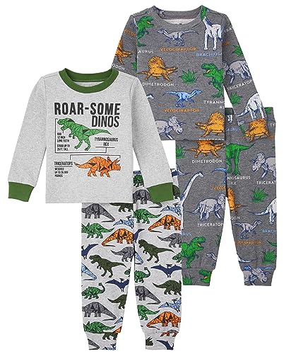 The Children's Place baby-boys And Toddler Boys Long Sleeve Top and Pants Snug Fit 100% Cotton 2 Piece Pajama Sets
