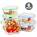 Elacra Glass Food Storage Containers with Locking Lids - Perfect for Storing Food and Packing Lunch - Oven and Freezer Safe, Set of 6 boxes and 6 lids