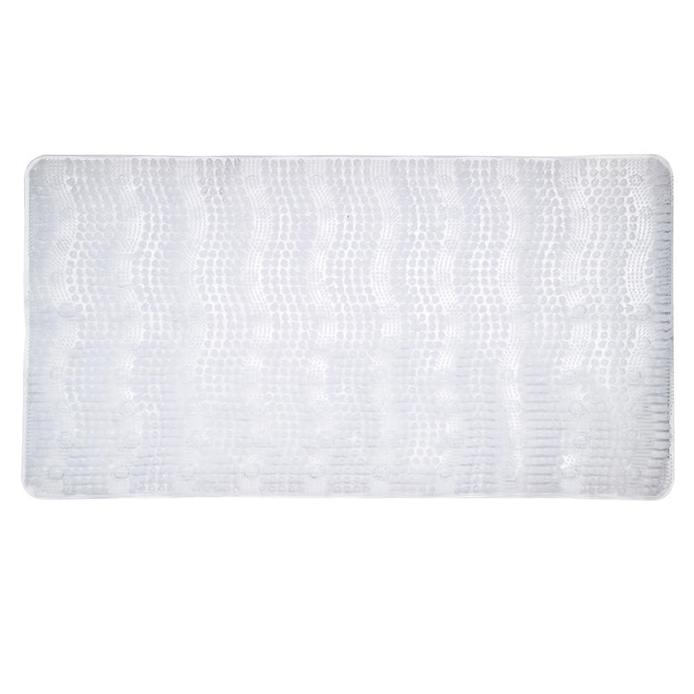 AQUALONA® Premium Bath Mat, Anti-Mould Non-Slip – PVC, Machine Washable. BPA, Latex, Phthalate Free (Waves Clear) — image 1
