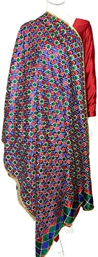 One of Kind Multi Color Hand Embroidered Phulkari Bagh Dupatta