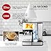 Espresso Machines 15 Bar Fast Heating Coffee Machine with Milk Frother Wand for Espresso, Cappuccino, Latte and Mocha, 1.5L Removable Water Tank, Double Temperature Control System, Sliver, 1350W
