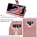 AMOVO Case for Galaxy Note 9 [2 in 1] Samsung Galaxy Note 9 Wallet Case [Detachable] [Wrist Strap] [Card Slot] [Kickstand] Note 9 Flip Case with Gift Box Package (Note 9, Rosegold)