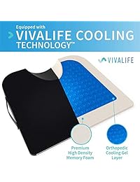 Cojín para asiento de coche con gel de refrigeración.