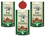 Greenies Pill Pockets Peanut Butter Tablets Bundle for Dogs with Bowl Lid