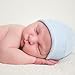 Melondipity Newborn Baby Hat - Baby Beanie Head Wraps for Boys - Soft, Knitted & Cute Fall Winter Hospital Caps Headwear for Infants Idea Blue, White