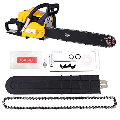 Voluker 20" 52CC 2 Strokes 3.0HP Gas Powered ChainSaw 2 Stroke Petrol Chain Saw for Cutting Wood with Tool Kit (52CC-Y)