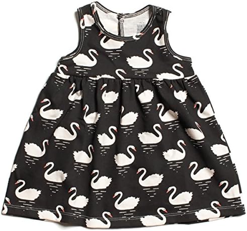 Winter Water Factory Oslo Baby Dress Swans Black 18 months