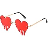 Melting Heart Sunglasses for Men/Women Rimless Irregular Party Unique Sun Glasses